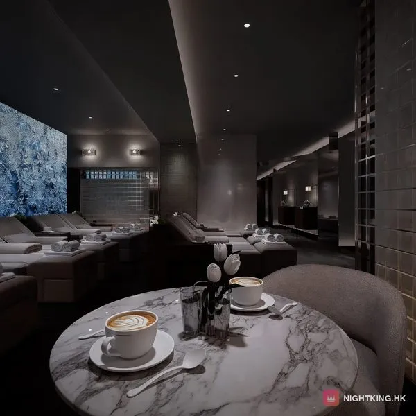 巨亨桑拿 雲石 café 角・大理石圓枱配 cappuccino 同鬱金香