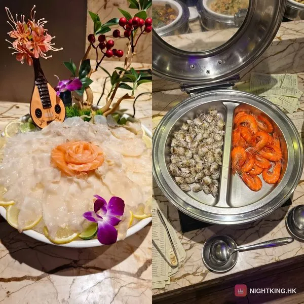 帝湖桑拿 免費餐飲・三文魚刺身拼盤配蜆同蝦